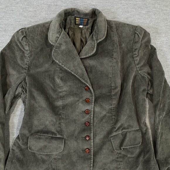 Vintage Brite N Sassy Blazer Jacket Womens 13/14 Olive Green Gray Corduroy Lined - Picture 8 of 16
